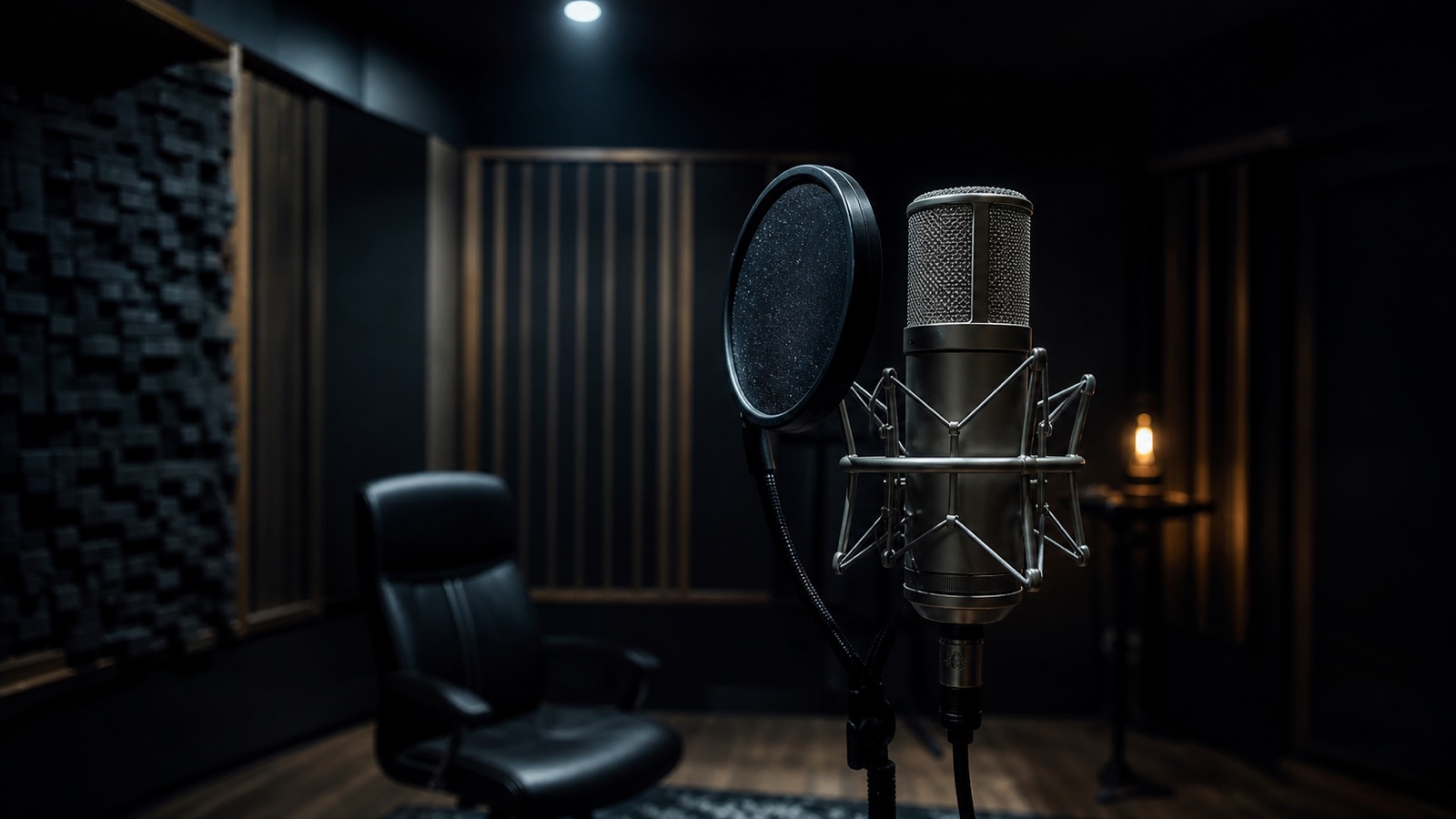 Symbolbild: Vocal-Session im Tonstudio mit Mikrofon und Mischpult.